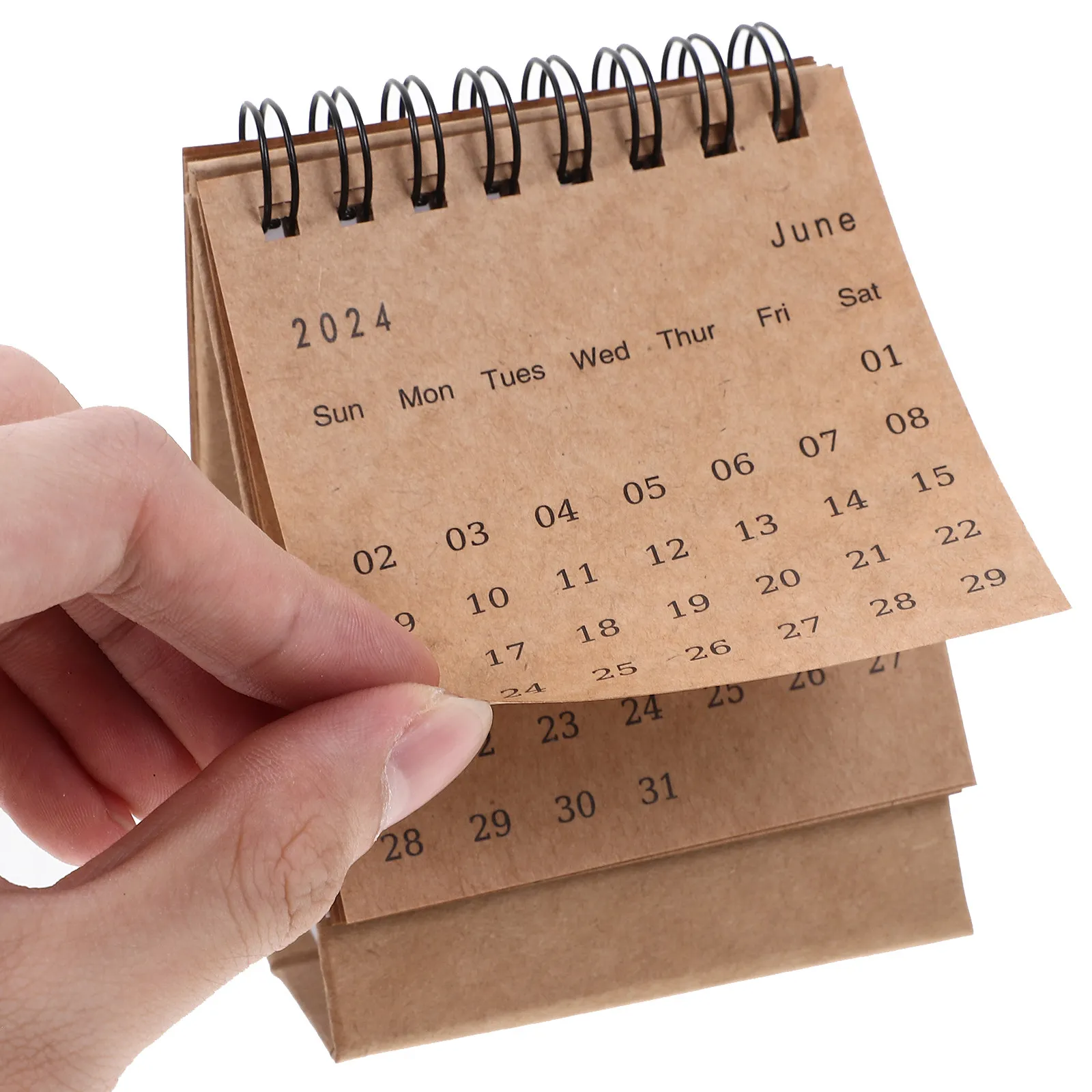 

Мини-настольный календарь на 2024 год, из плотного прочного материала, с откидной крышкой, для дома и офиса, ежедневные заметки, ежемесячные записи, декоративный