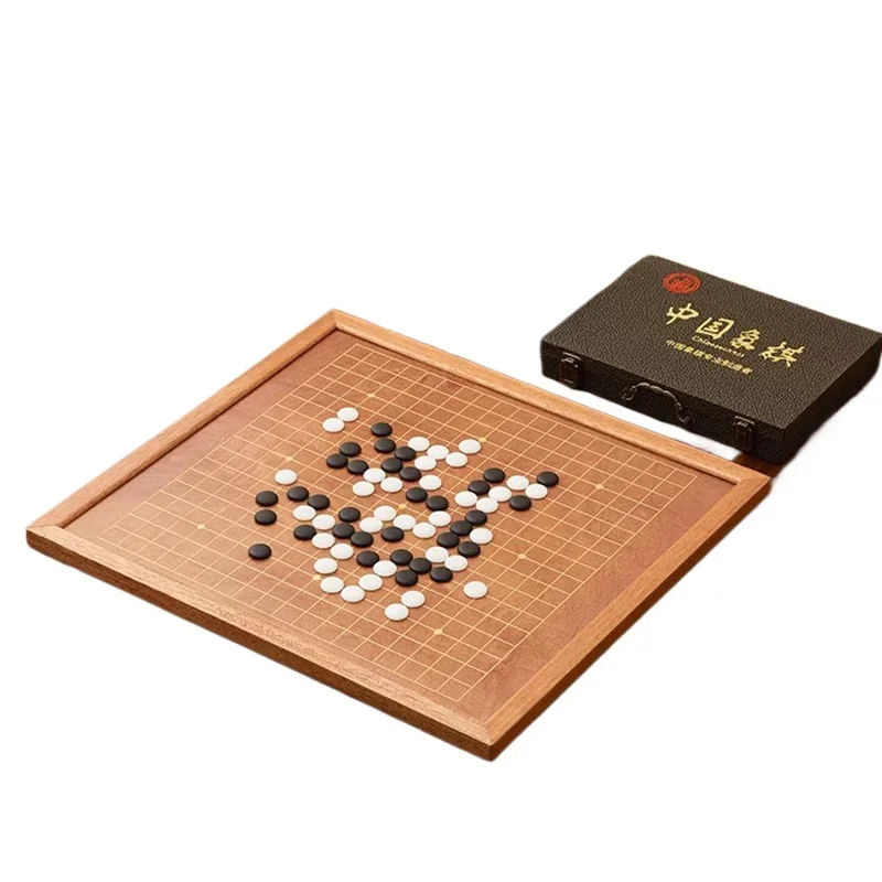 Go Chinese Chess 2-in-1 Beginner Adult Children's Starter Set High-end Standard 19-way Solid Wood Gift