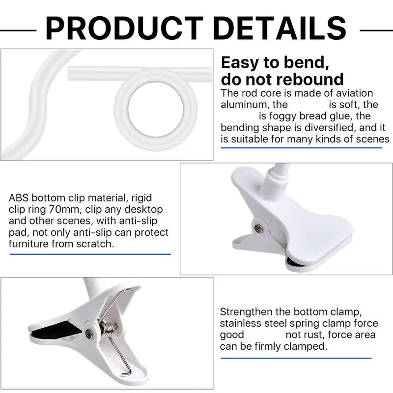 Protable Flexible Camera Clamp Mount Baby Monitor Camera Holder Stand Webcam Monitor Punch-free Bendable Bracket Base With Clip
