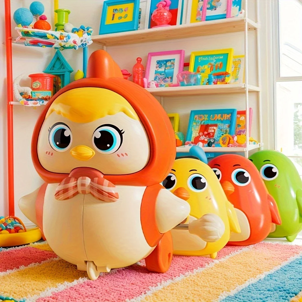 1 Gallina principale 3 pulcini giocattolo strisciante musica pulcino che cammina prima educazione giocattoli magnetici interattivi forniture per l'addestramento del pollo carino