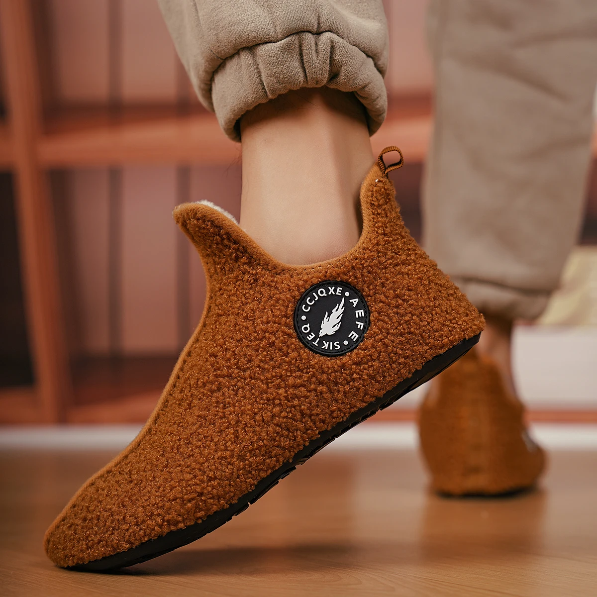 Herren-Hausschuhe für faule Leute, geeignet für den Innenbereich. Winter-Freizeitschuhe, Winter-Baumwollschuhe – Detail 5