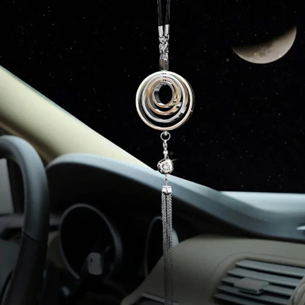 Car Pendant Rearview Mirror Fashion Stainless Steel Ornament Auto Interior Accessories Gift Automobiles Hanging Decoration Trim