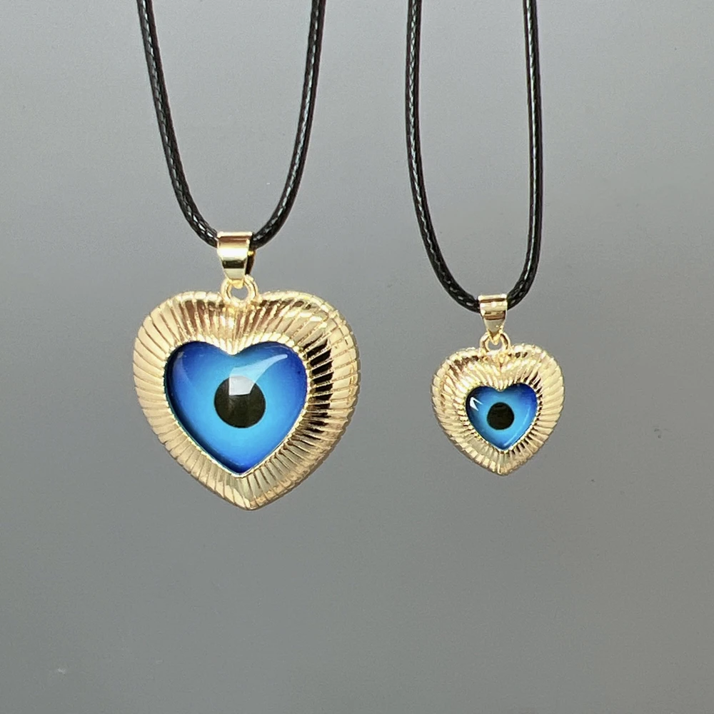 

Classic Long Chain Heart Blue Evil Eye Pendant Necklace For Women Jewelry Gift