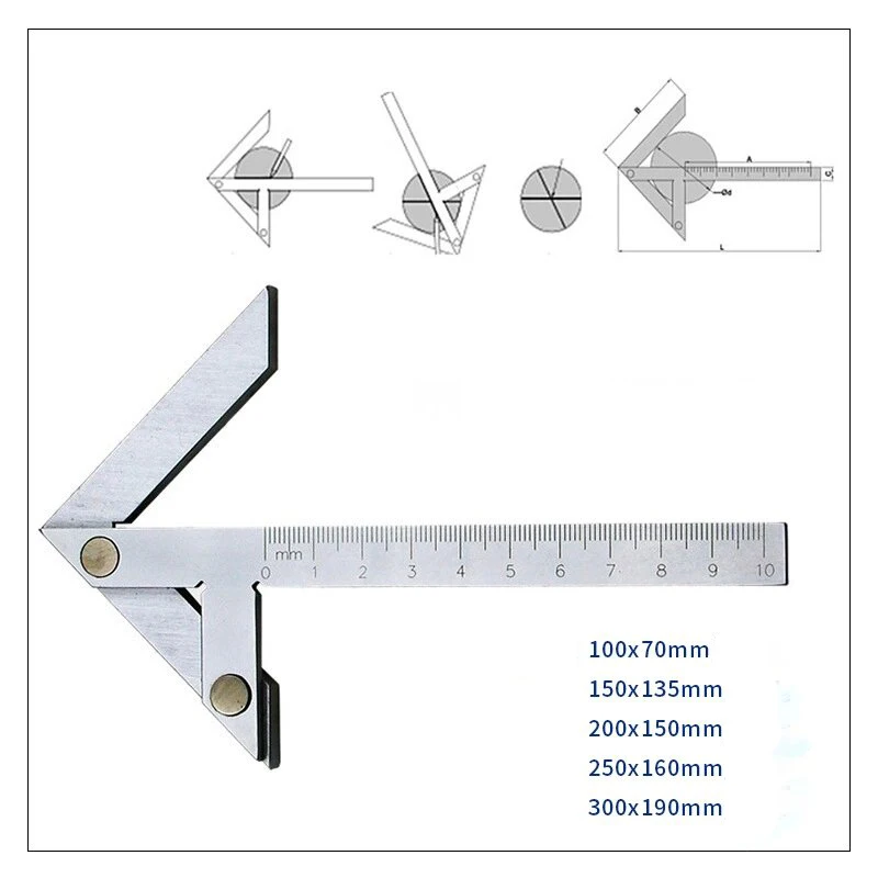 Centering Square 100/150/300MM Gaging Center Gauge Round Bar Marking Center Finding Gauge Vernier Caliper Measurement Tool