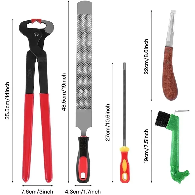 Farrier Tools Professional Farrier Tool Kits Hoof Rasp Hoof Nippers Hoof Knife Horses Hoof Trimmers Tools Suitable for Hoof Trim