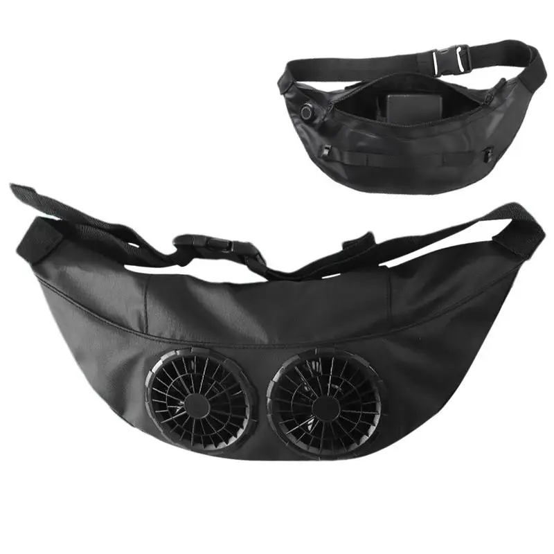 

Wearable Fan Portable Personal Body Fan Fanny Pack USB Powered Powerful Airflow Mini Waist Fan Wearable Personal Fan Hands-Free