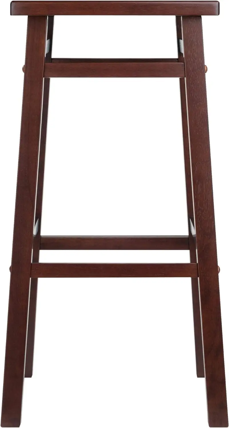 Backless Walnut madeira Counter Saddle Stools, Bar cadeiras, 29"
