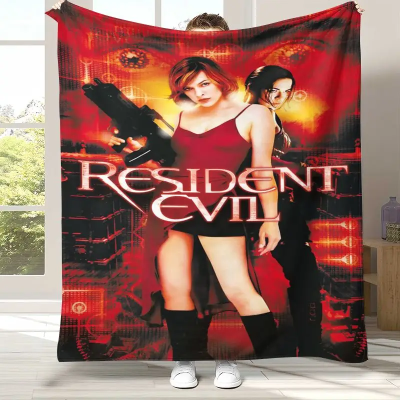 Vintage Game R-Resident Evil Leon Soft Flannel Throw Blanket,Cozy Blanket for Bed,Sofa,Living Room,Picnic,Camping,Home Decor