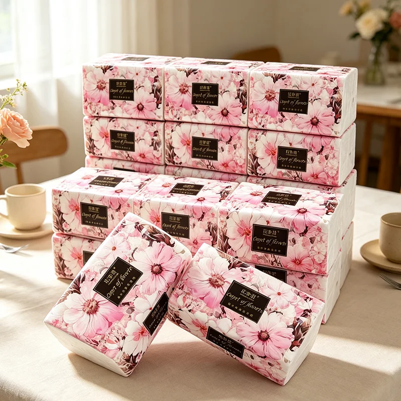 2 Packs, Total of 800 Large-Capacity 4-Layer Thick Embossed Napkins, with Exquisite Floral Pattern Packaging, Highly Absorbent and Durable, Suitable for Use in Kitchens, Bathrooms, Homes, Travel, Offices, and Dormitories, a Must-Have for Dorms, Elegant Napkin Design, Durable Paper