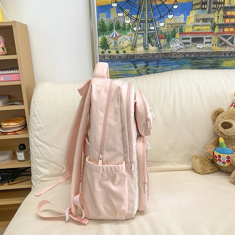 Fashion Large Capacity High School Students Backpack Cute Pin Display Itabags Clear Transparent Ita Bags Girls Nylon School Bag
