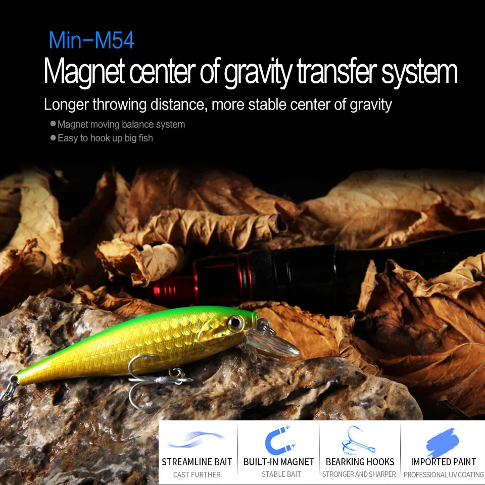 M54 Bearking 7.8cm 9.2g New 1PC Arrival Hot Sale Minnow Hard Fishing Lure Bait Fresh Water Fishing Tackle Artificial Lures Bait view 3