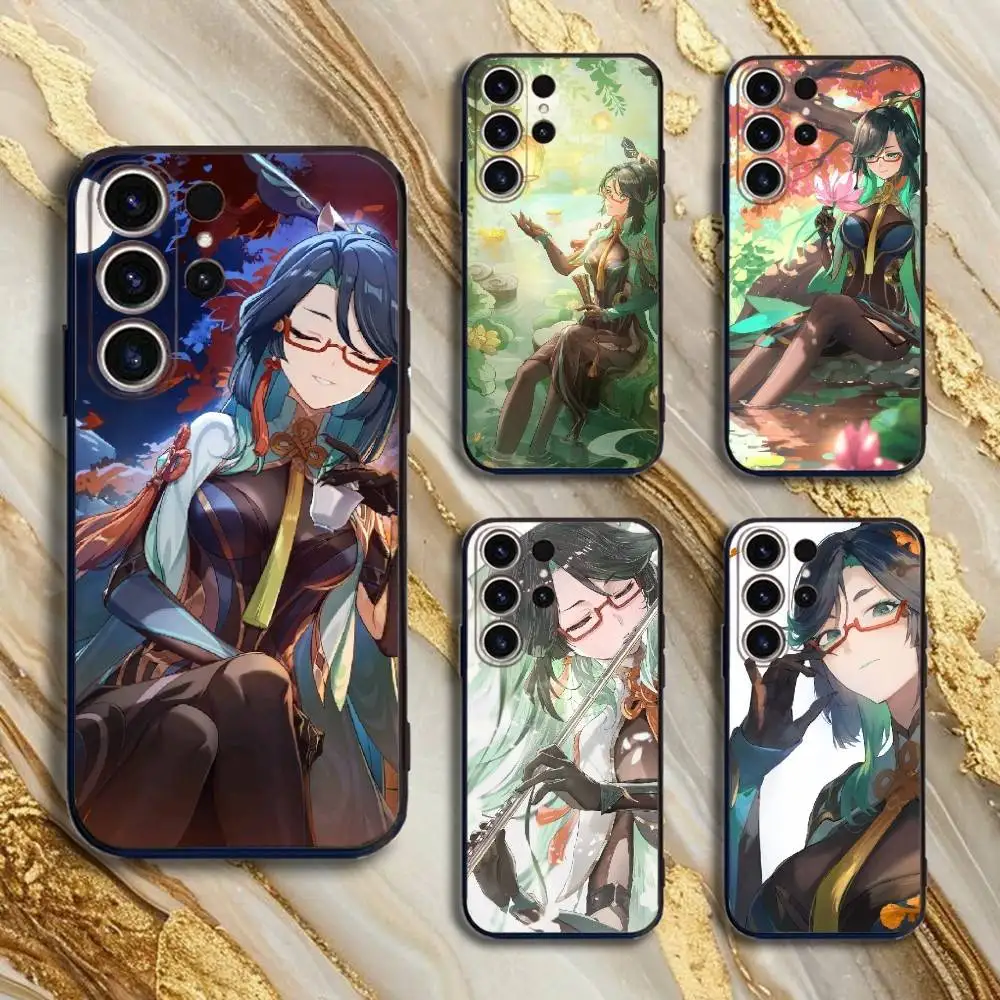 

Genshin Impact Xianyun Phone Case For SamsungS25,24,21,22,23,30,Ultra,20,Plus,Fe,Lite,Note,10,9,5G Black Cover