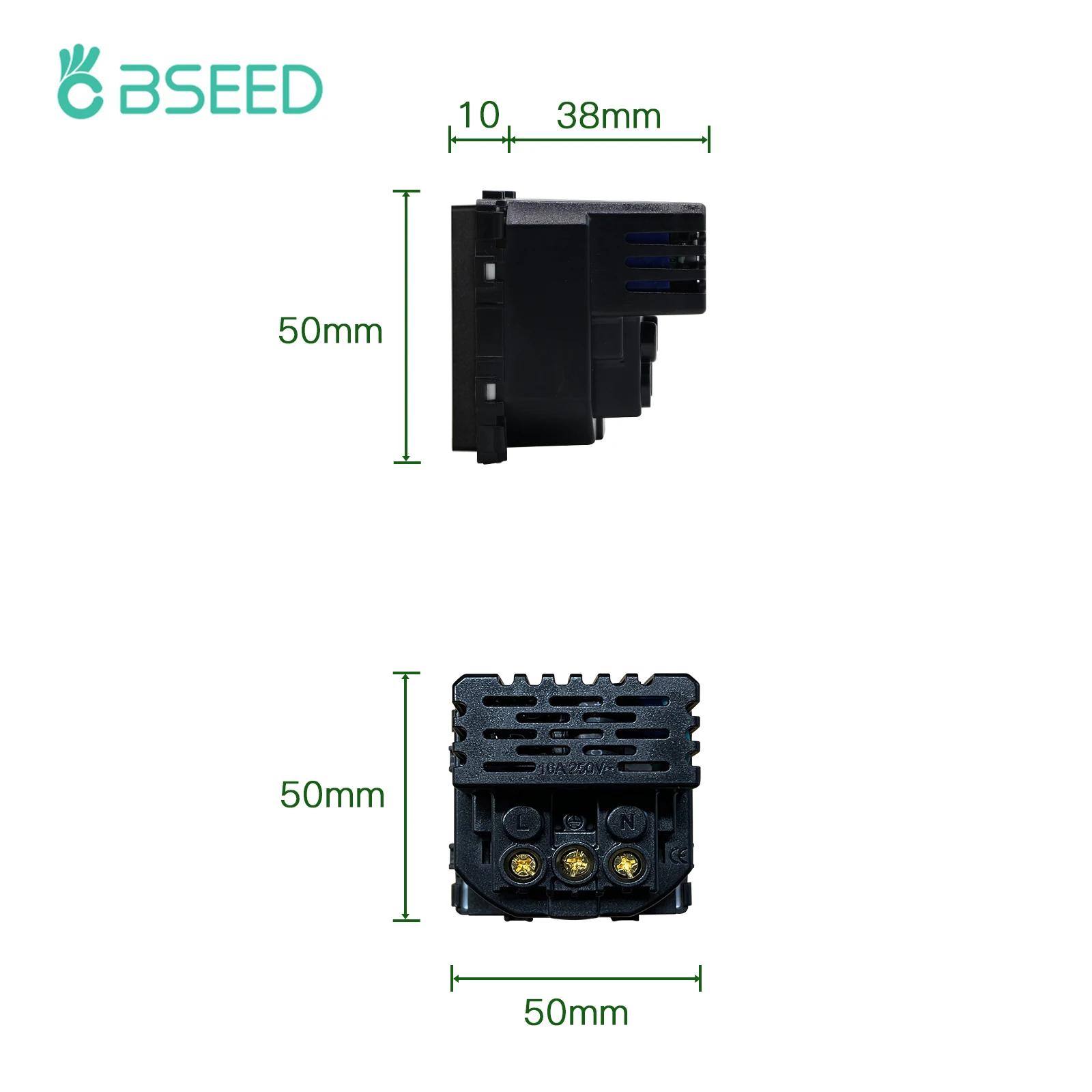 Bseed EU Standard USB Type-C Socket Parts Button Switch Internet TV HDMI Satellite With Glass Frame Black DIY Function Parts