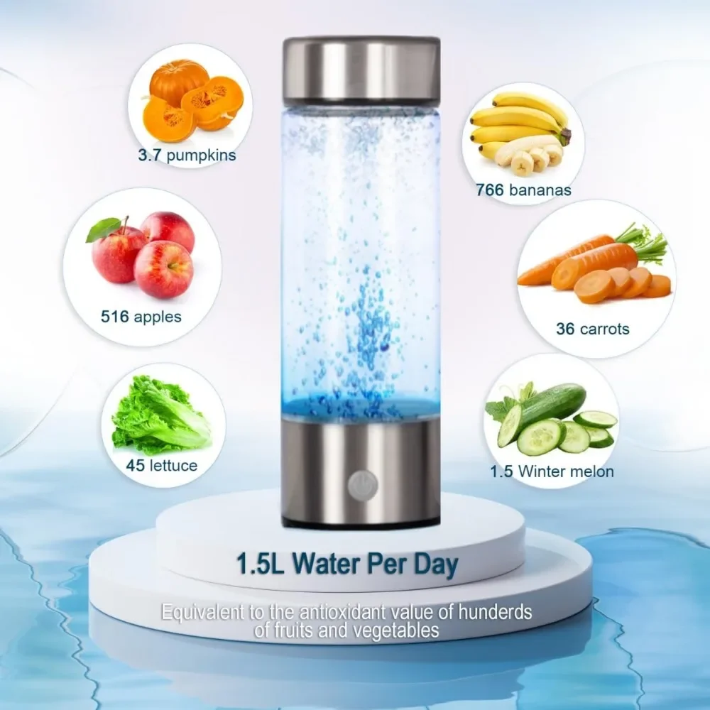 Hydrogen Water Bottle,Portable Hydrogen Water Generator Machine, Improve Water in 3 Minutes Quick Electrolysis Suitable for Home