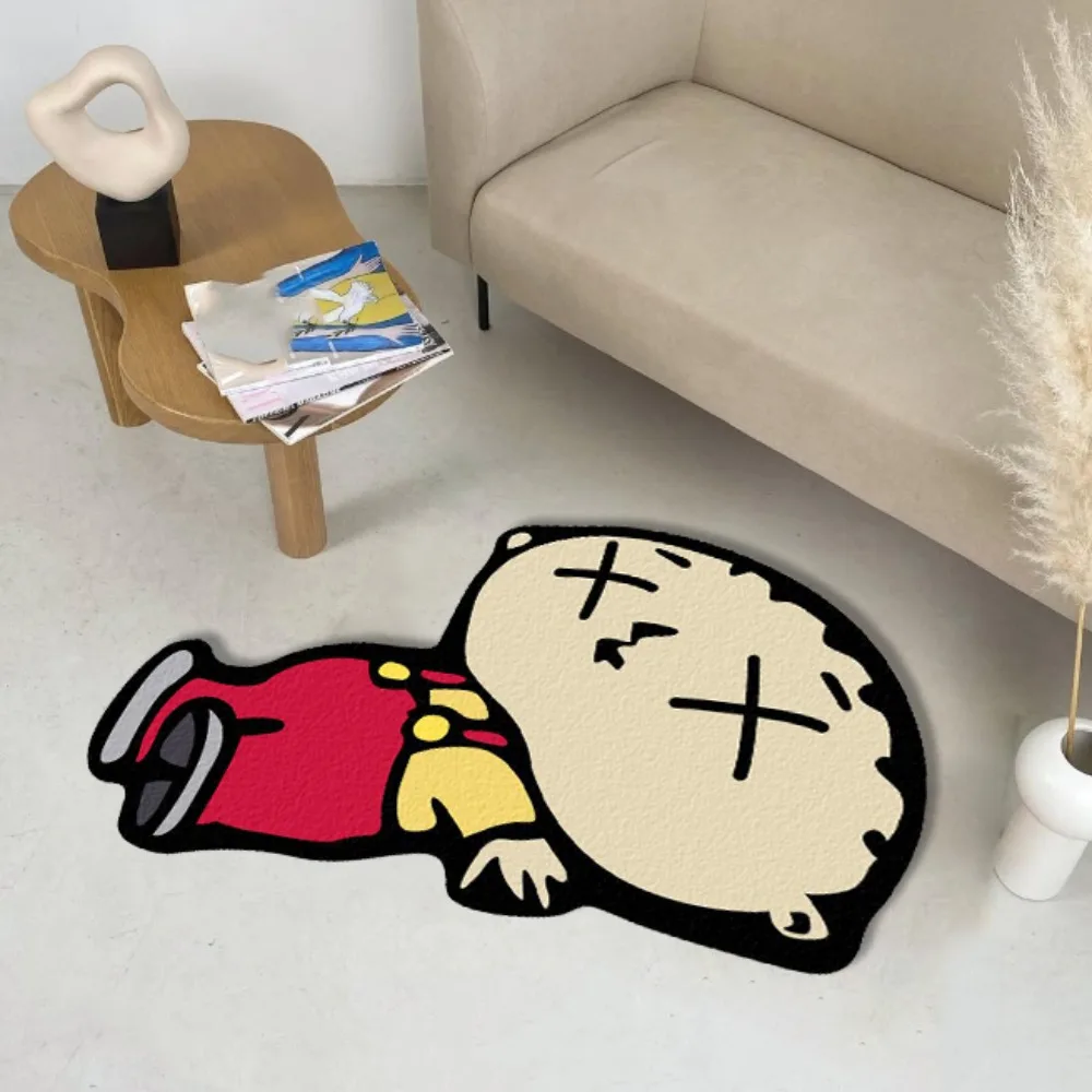 سجادة بتصميم شخصية كرتونية مضحكة من VIKAMA - ناعمة، مناسبة لسجاد غرفة النوم وغرفة المعيشة، ديكور منزلي مفعم بالحيوية.