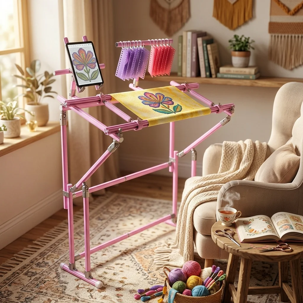 Adjustable Aluminum Cross Stitch Stand Base Embroidery Frame Holder Floor Sofa Bed Table Needlework Scroll Frame Support