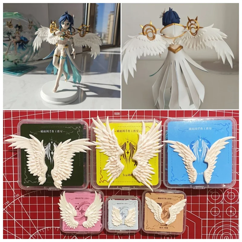 خفيفة الطين نسبة الملاك الجناح قطع قالب بوليمر كلاي القاطع DIY بها بنفسك الرسوم المتحركة شخصية أجنحة الزخرفية صنع أدوات