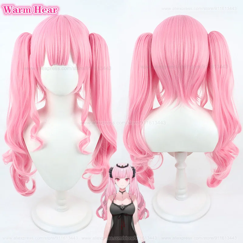 Mori Calliope synthetische Perücke Vtuber Hololive en Mori-Sama lang 70cm rosa 6 Arten Cosplay Perücken hitze beständige Haare Halloween Perücken