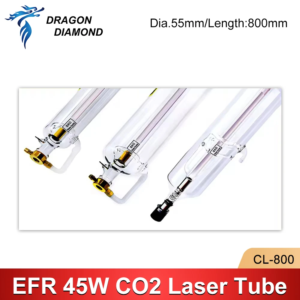 EFR CL-800 45W-50W CO2 Laser Tube Diameter 55mm Laser Lamp Length 800mm Laser Tube  For Laser Engraving Cutting Machine