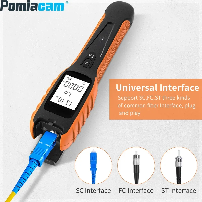 G11 rango de medición OPM-50 ~ + 26dbm medidor de potencia de batería de litio fibra óptica OPM 1270nm 1577nm medidor de potencia óptica DC + 5V/1A salida