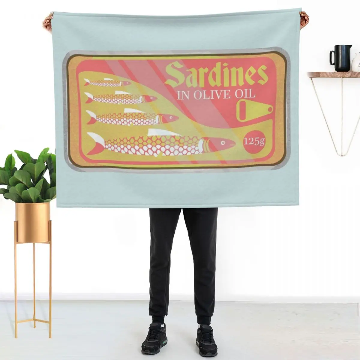 Tin of sardines Throw Blanket Loose Bed covers wednesday Soft Big Blankets