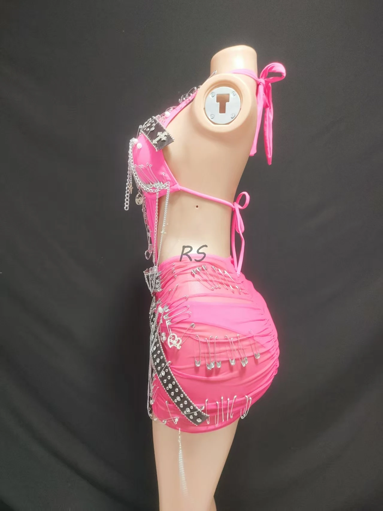 Luxury Women's Belly Dancing Skirt Diamond-Encrusted Dress Stage Competition Ensemble Made of Spandex by Novance