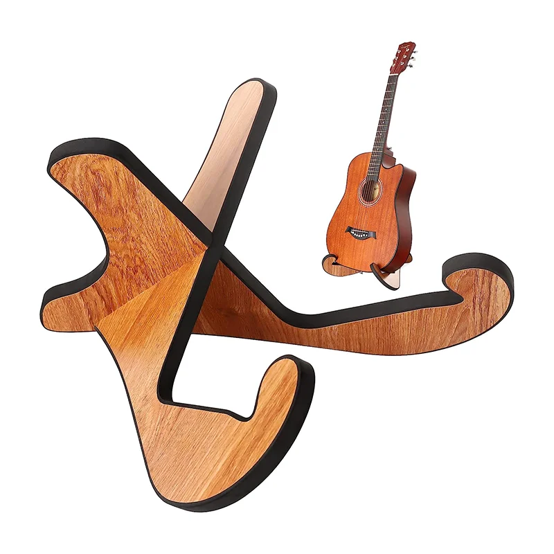 Wooden Guitar Stand X-shaped FrameDetachable Non-Slip Guitar Stand Holder Floor for Acoustic Electric Classical Bass Guitars