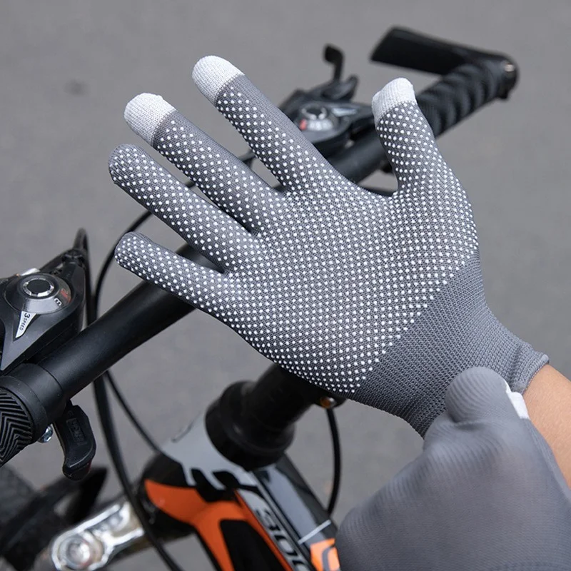 Guantes antideslizantes para montar en bicicleta, ligeros, finos, transpirables, para pantalla táctil, protección solar, a prueba de viento