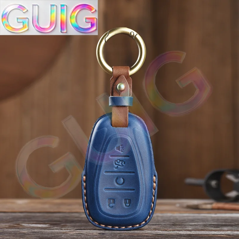 Funda protectora de cuero genuino para llave de Chevrolet Onix, Equino, Orlando, Cruze, Spark, Sonic, Camaro