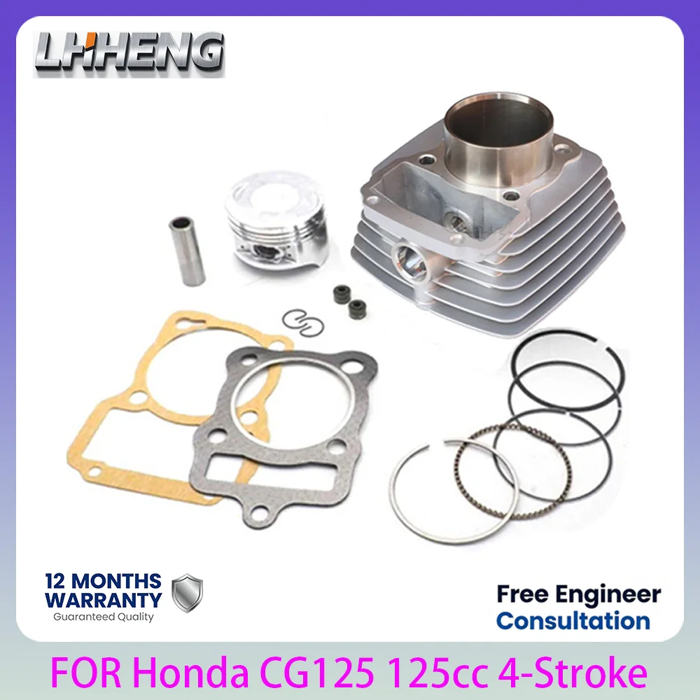 56.5mm STD Cylinder Piston Kit 125cc 4-Stroke Air-cooled Single Cylinder Motorcycle Engine Parts for Honda CG125 FT125 DE125