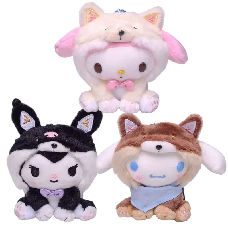 

MINISO аниме Kawaii мультфильм мягкие животные Kuromi Melody Cinnamoroll плюшевые милые мягкие плюшевые сумки подвески для девочек куклы игрушки 11 см