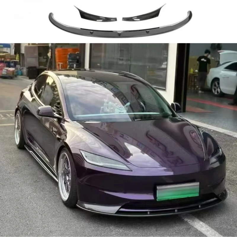 

New Model 3 Carbon Fiber Body Kit for Front Bumper Lip Front Spoiler Wing Side Skirt Diffuser for Tes Model 3 2023+