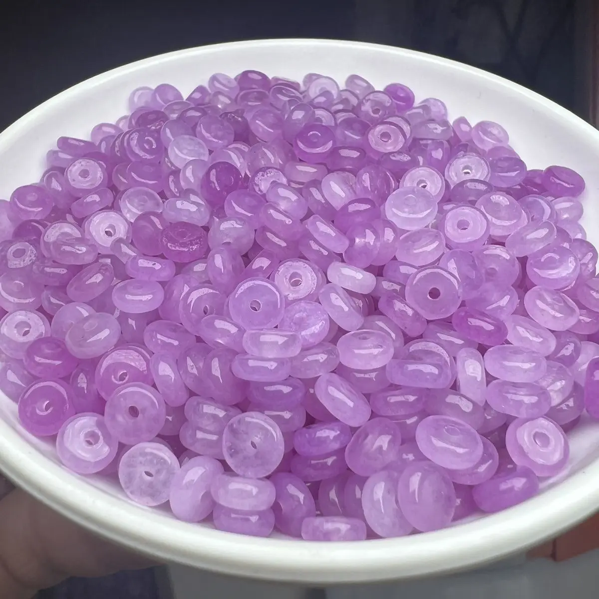 

100pcs 6*2MM Natural Lavender Jade Beads Abacus Drum Spacer Beads DIY Craft Jewelry Supplies