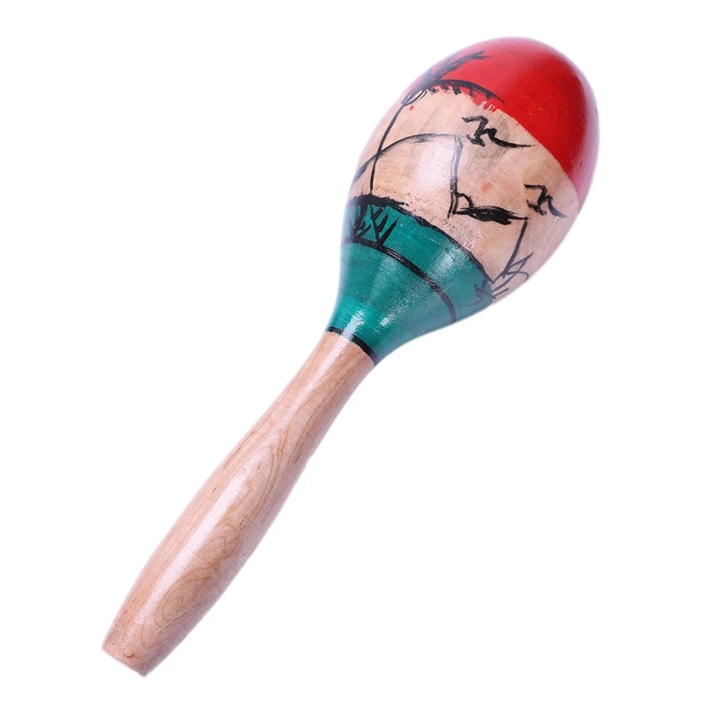 1 Pair Wooden Maracas Durable Large 25Cm Musical Educational Instrument Toy For Children Kids Maraca