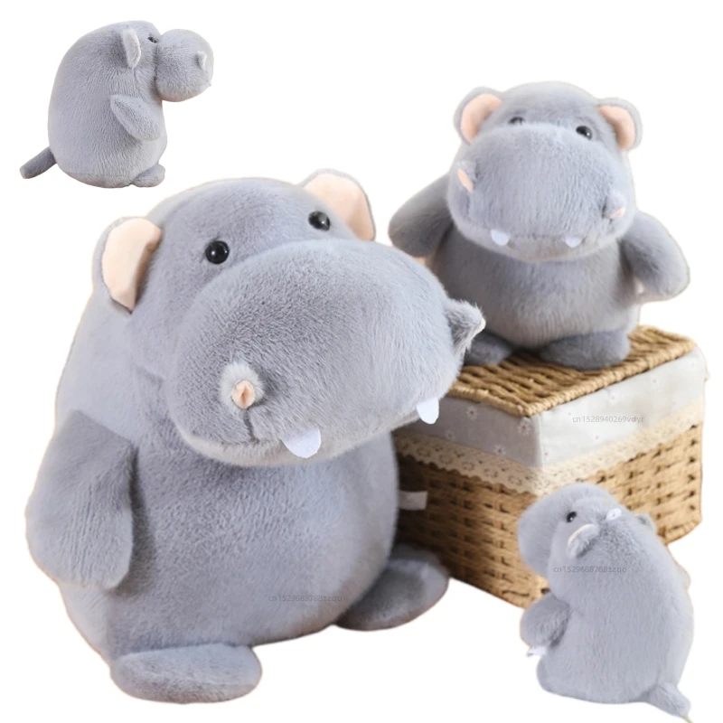 

Simulation Hippo Plush Toy Soft Adorable Stuffed Cartoon Hippopotamus Animal Doll Home Decor Baby Kids Birthday Christmas Gifts