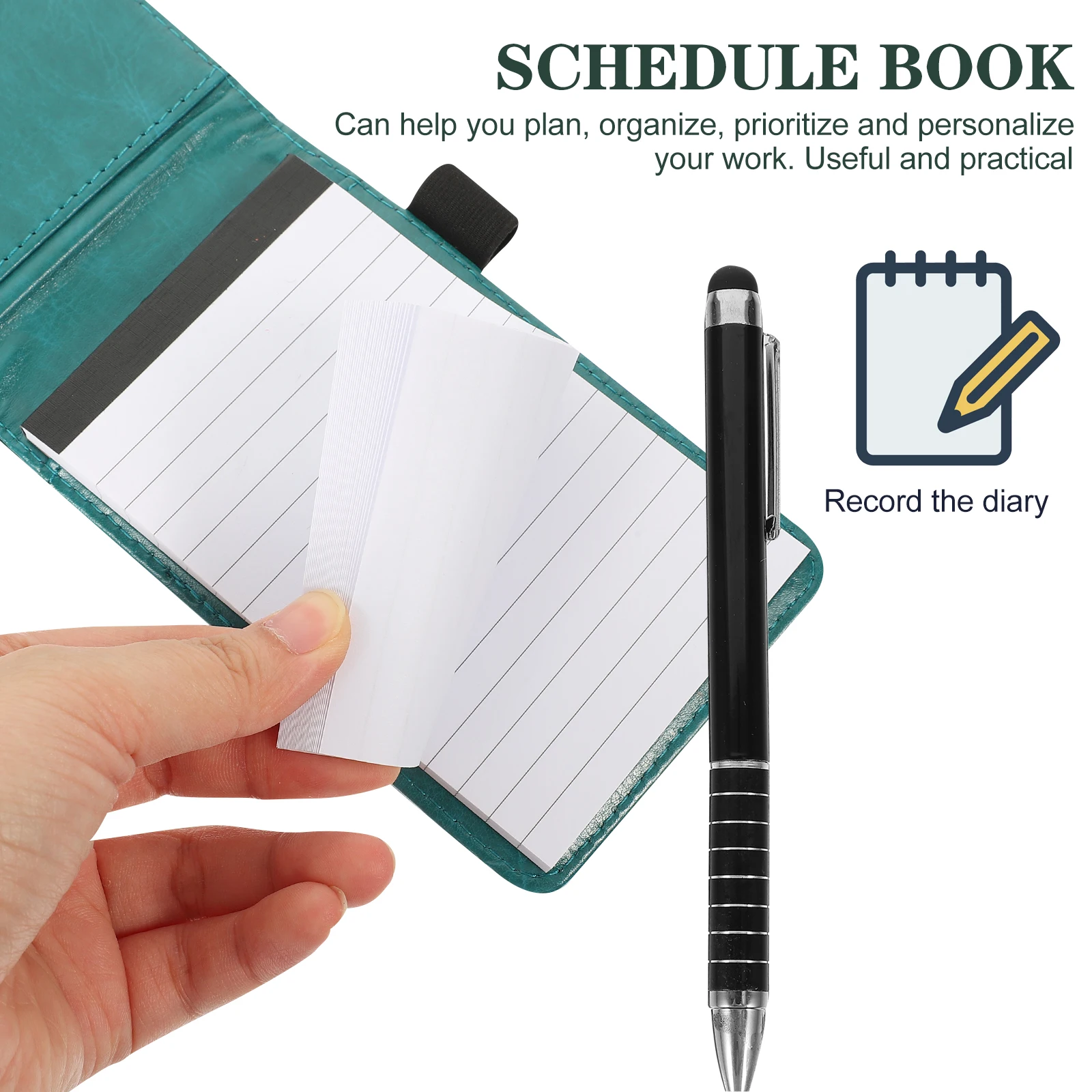 مجموعة واحدة من مجلة دفتر الملاحظات المدمجة مقاس A7 للطلاب المحترفين، لوحة كتابة محمولة، مخطط يومي، متتبع المهام #1