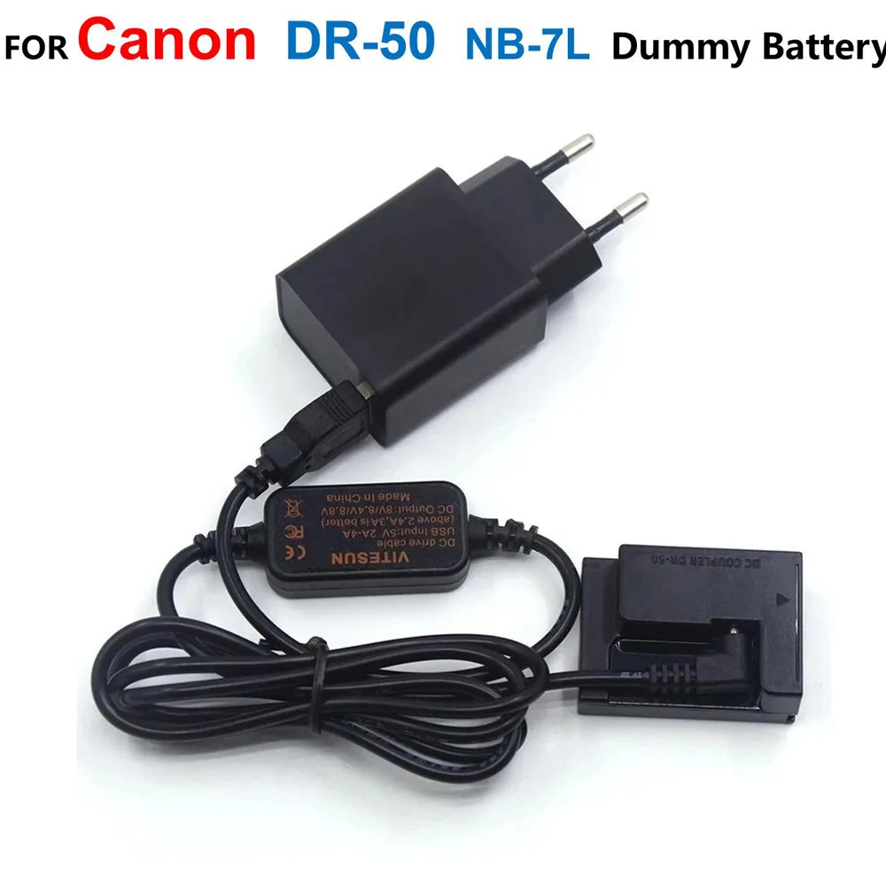 

5V USB Power Cable+DR-50 NB-7L NB7L Fake Battery+QC3.0 USB Charger For Canon PowerShot G10 G11 G12 SX30 IS SX30IS SX Series