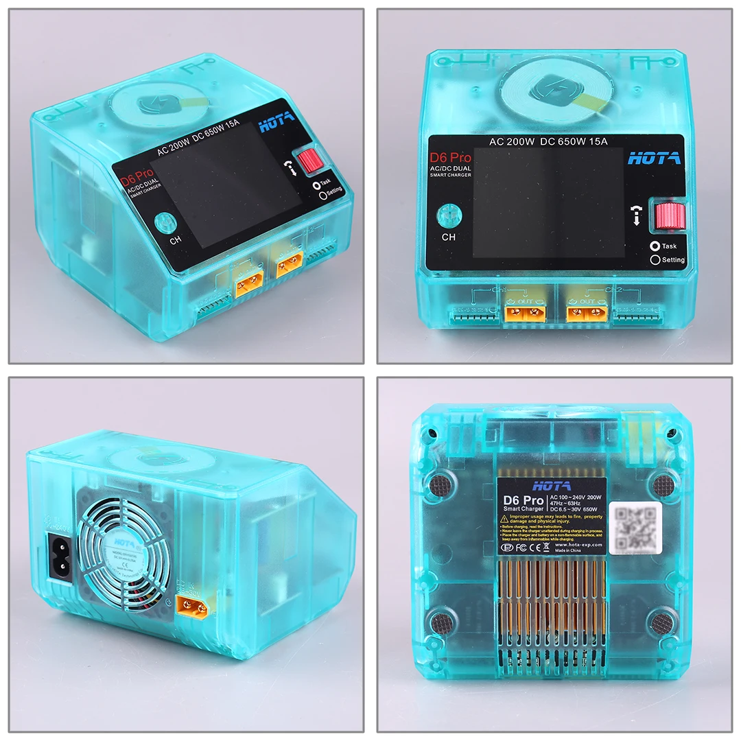 HOTA D6 Pro AC 200 w DC 2x325 w/15a Kanaal Smart Batterij Oplader Ontlader Lipo Oplader voor RC Drone Onderdelen