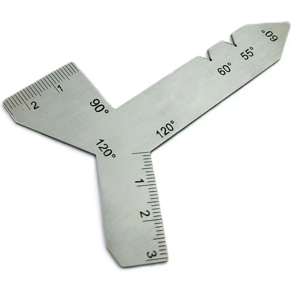 55 60 90 120 Angles Thread Pitch Gauge For Workshop Use Silver Stainless Steel Construction Mult-angle Reference