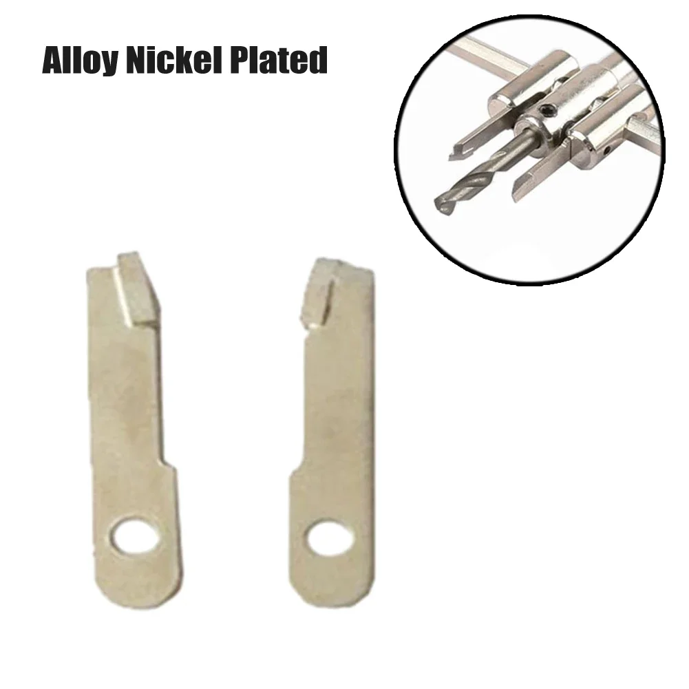 1Pair Silver Alloy Blade Adjustable Wood Circle Hole Cutter-Drill Bit With Effective Processing Depth 30mm 30mm 40mm