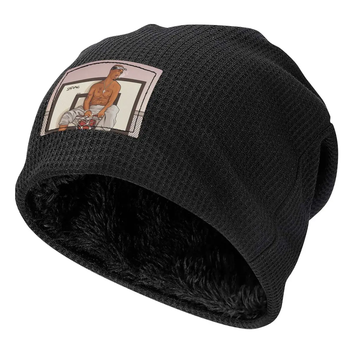 Rapper Tupac 2PAC Hip Hop Beanies Caps Fleece-Lined Bonnet Hat Warm Fashion Autumn Winter Outdoor Skullies Hats