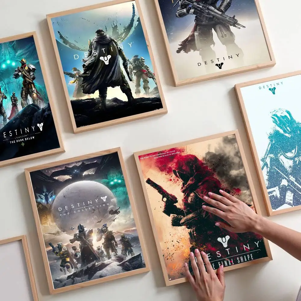 Pósteres Vintage del Juego D-Destiny 2, Adhesivos Retro de Papel Kraft, Decoración Kawaii para Habitaciones, Bares y Cafés