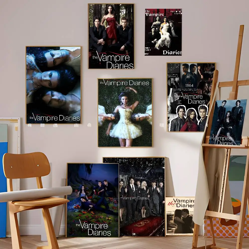 Vampire Drama The Vampire Diaries Anime Posters Sticky Whitepaper Sticker DIY Room Bar Cafe Kawaii Room Decor