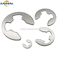 10/100 M1.2 M1.5 M2 M3 M3.5 M4 M5 M6 M7 M8 M9 to M16 304 Stainless Steel E Clip Circlip Retaining Ring Washer for Shaft Fastener