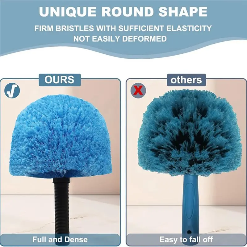 Cobweb Duster Head Brush 2-Pack Twist-On Design-Web Cleaning Tool-Spider Web Removal Brush Robust
