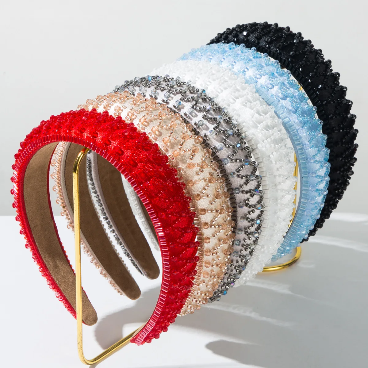 

Rhinestone Headband Fashion Padded Headband Diamond Crystal Beaded Headband Hair Band Holiday Hair Accessories For Women Girls