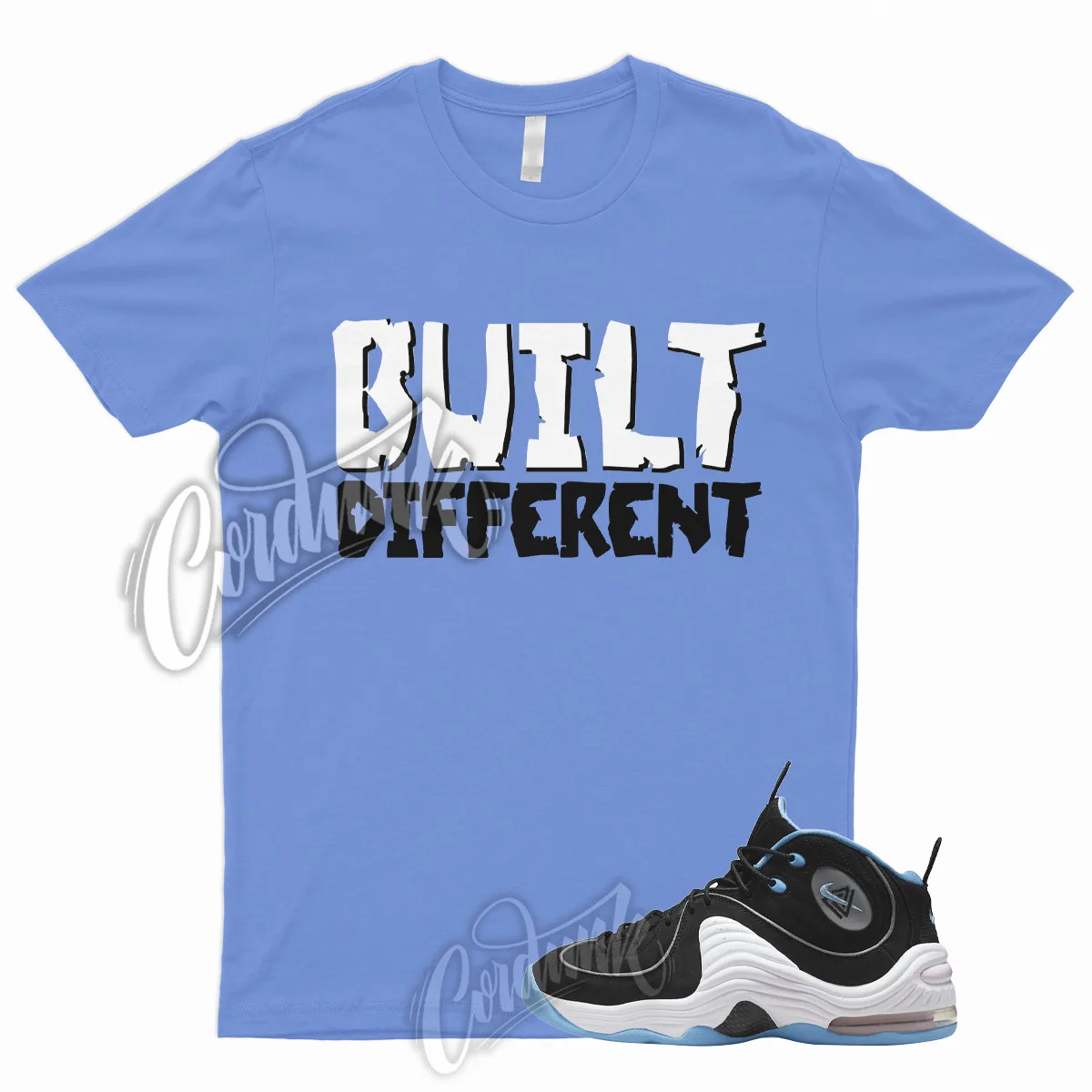 BUILT T Shirt for Air Penny 2 Black  Blue UNC Ice Blue Carolina Powder