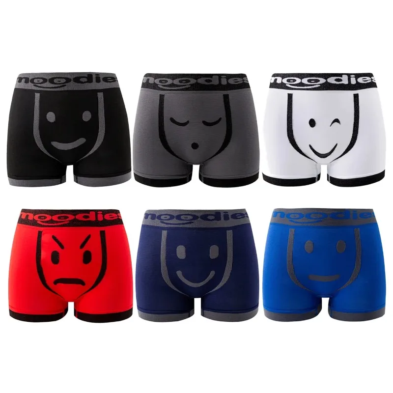 Men's Boxer Boxer Cartoon Expression Pack Polyester Seamless Men's Boxer Underwear Mens Underwear  mens boxers