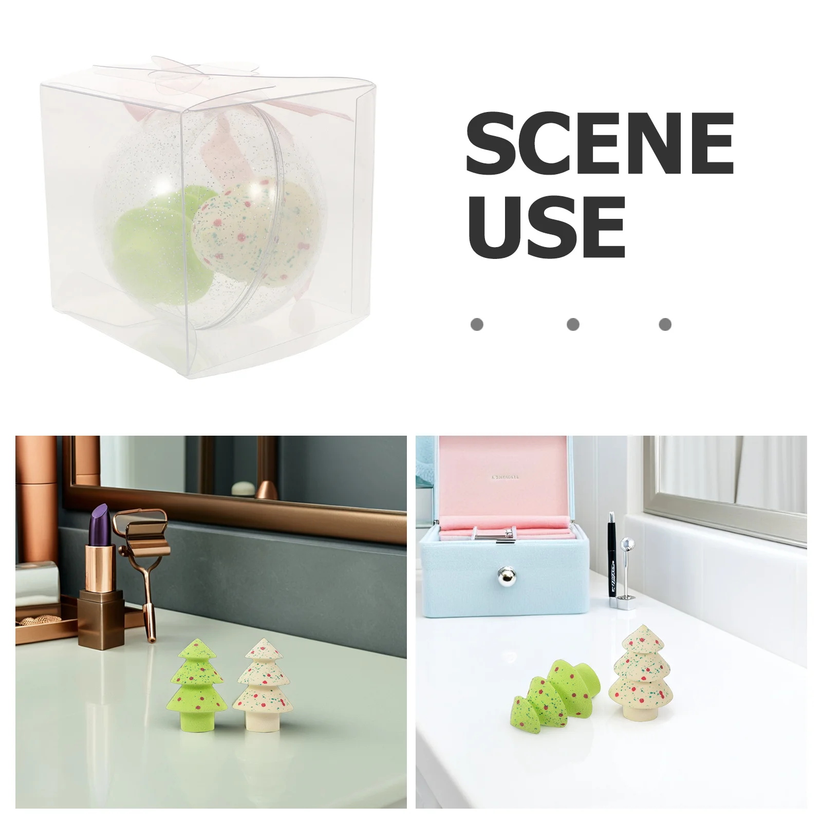 مجموعة واحدة من إسفنجات مكياج عيد الميلاد بتصميم كرة النجوم لبودرة الأساس الرطبة السائلة وخلاط قضيب الوجه #3