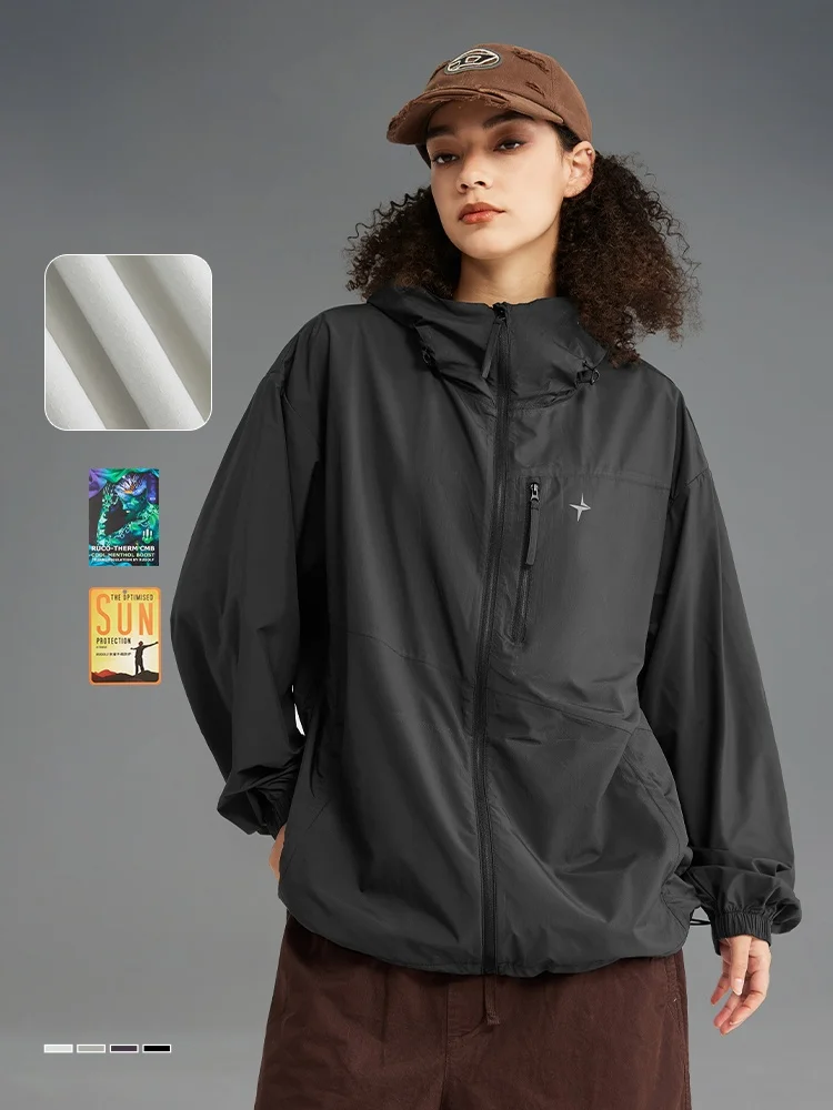 

Светящаяся коробка UPF50, крутая солнцезащитная одежда, уличная одежда с капюшоном и воротником-стойкой, тонкая верхняя одежда, молодежная одежда Vitali Sle L...